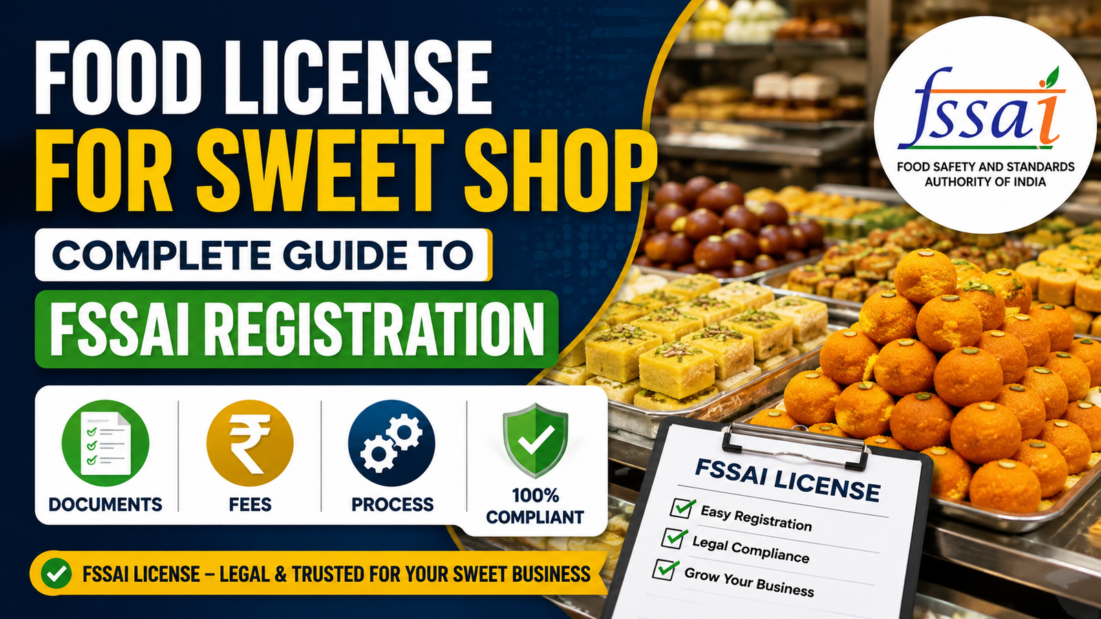 Food License for Sweet Shop | FSSAI Registration | Sweet Shop License Guide